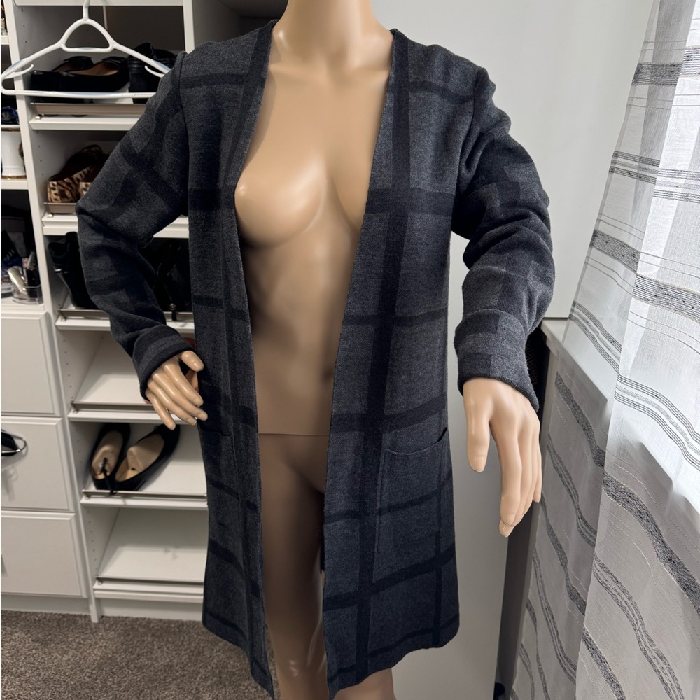 Plaid Open Front Cardigan